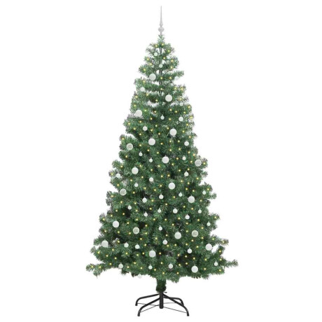 vidaXL Kerstboom met 300 LED met standaard Groen 240 cm PVC afbeelding3 - 1