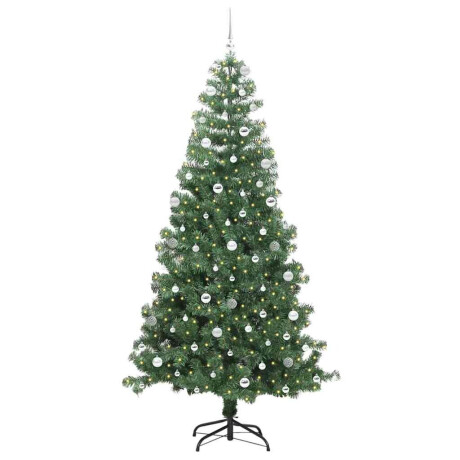 vidaXL Kerstboom met 300 LED met standaard Groen 240 cm PVC afbeelding3 - 1