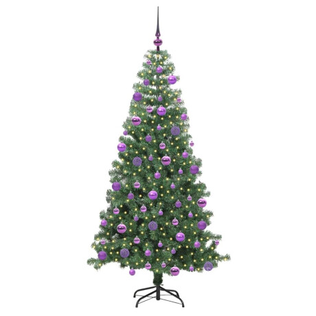 vidaXL Kerstboom met 300 LED met standaard Groen 240 cm PVC afbeelding3 - 1