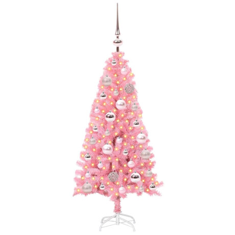 vidaXL Kerstboom met 150 LED met standaard Roze 120 cm PVC afbeelding3 - 1
