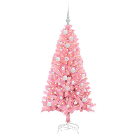vidaXL Kerstboom met 150 LED met standaard Roze 120 cm PVC afbeelding3 - 1