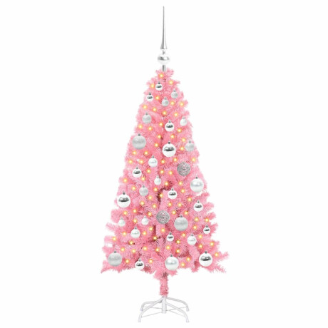 vidaXL Kerstboom met 150 LED met standaard Roze 120 cm PVC afbeelding3 - 1
