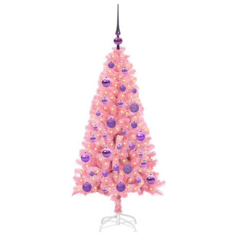 vidaXL Kerstboom met 150 LED met standaard Roze 120 cm PVC afbeelding3 - 1