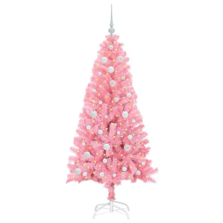 vidaXL Kerstboom met 150 LED met standaard Roze 150 cm PVC afbeelding3 - 1