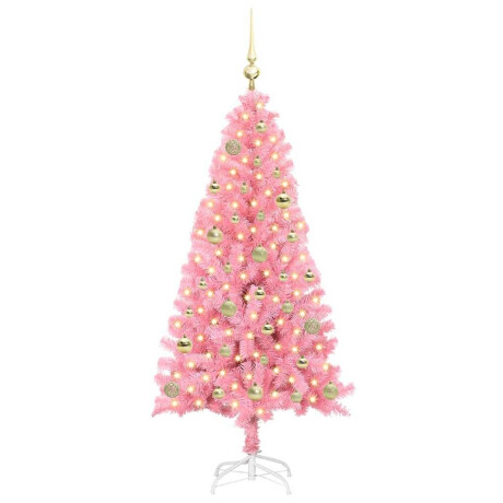 vidaXL Kerstboom met 150 LED met standaard Roze 150 cm PVC afbeelding3 - 1