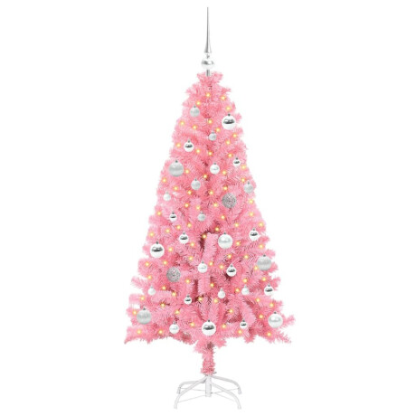 vidaXL Kerstboom met 150 LED met standaard Roze 150 cm PVC afbeelding3 - 1