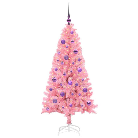 vidaXL Kerstboom met 150 LED met standaard Roze 150 cm PVC afbeelding3 - 1