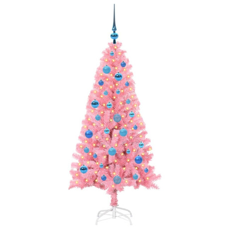 vidaXL Kerstboom met 150 LED met standaard Roze 150 cm PVC afbeelding3 - 1