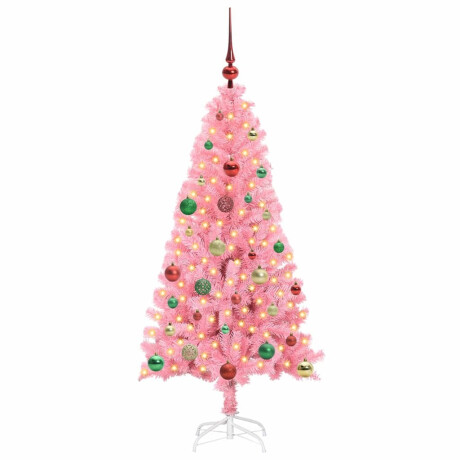 vidaXL Kerstboom met 150 LED met standaard Roze 150 cm PVC afbeelding3 - 1