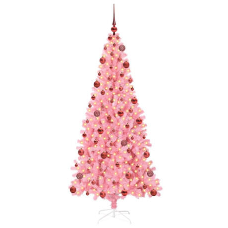 vidaXL Kerstboom met 300 LED met standaard Roze 180 cm PVC afbeelding3 - 1