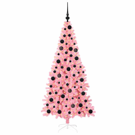 vidaXL Kerstboom met 300 LED met standaard Roze 180 cm PVC afbeelding3 - 1