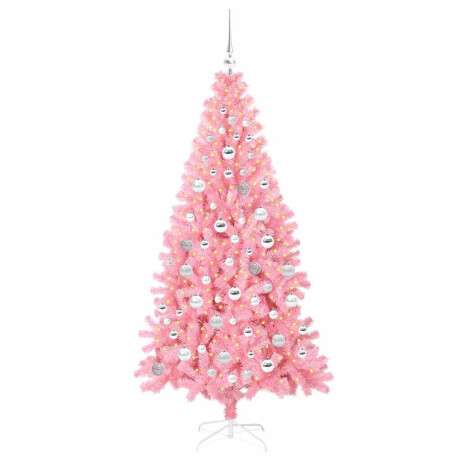 vidaXL Kerstboom met 300 LED met standaard Roze 180 cm PVC afbeelding3 - 1