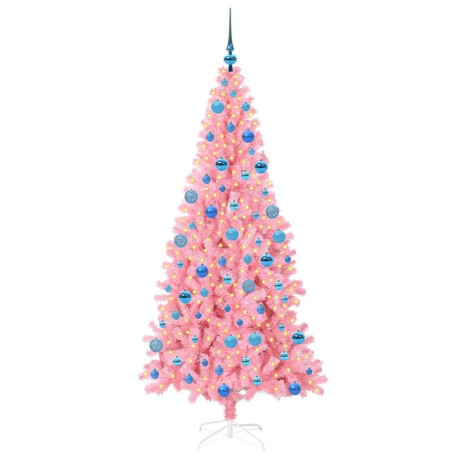 vidaXL Kerstboom met 300 LED met standaard Roze 180 cm PVC afbeelding3 - 1