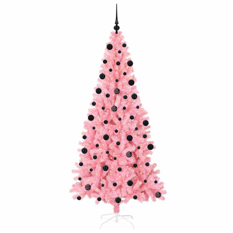 vidaXL Kerstboom met 300 LED met standaard Roze 210 cm PVC afbeelding3 - 1