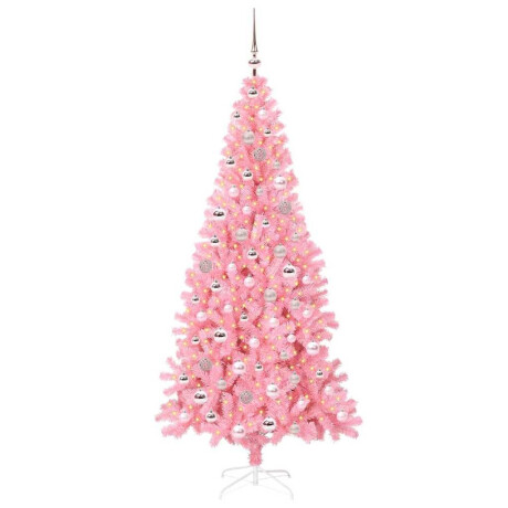 vidaXL Kerstboom met 300 LED met standaard Roze 210 cm PVC afbeelding3 - 1