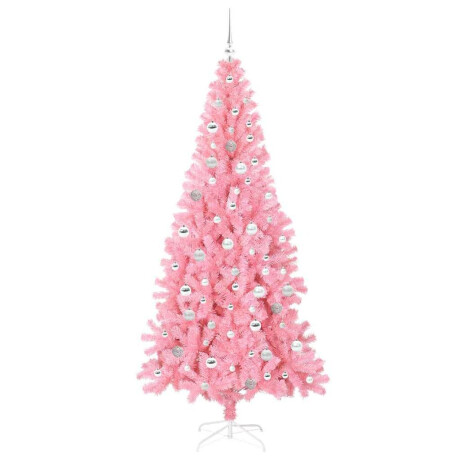 vidaXL Kerstboom met 300 LED met standaard Roze 210 cm PVC afbeelding3 - 1