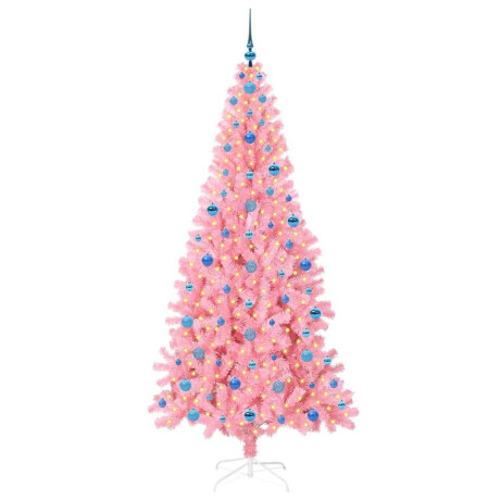 vidaXL Kerstboom met 300 LED met standaard Roze 210 cm PVC afbeelding3 - 1