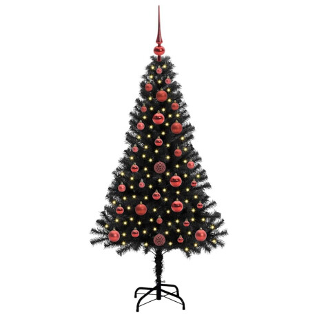 vidaXL Kerstboom met 150 LED met standaard Zwart 120 cm PVC afbeelding3 - 1