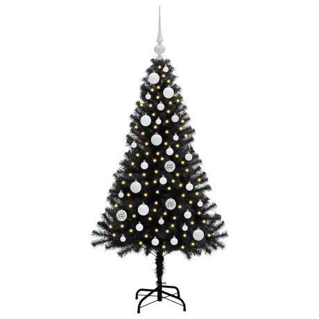 vidaXL Kerstboom met 150 LED met standaard Zwart 120 cm PVC afbeelding3 - 1
