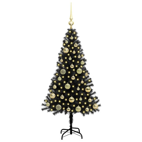 vidaXL Kerstboom met 150 LED met standaard Zwart 120 cm PVC afbeelding3 - 1