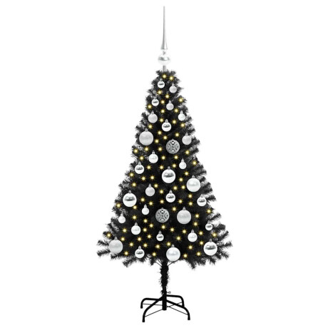 vidaXL Kerstboom met 150 LED met standaard Zwart 120 cm PVC afbeelding3 - 1