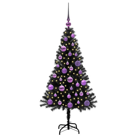 vidaXL Kerstboom met 150 LED met standaard Zwart 120 cm PVC afbeelding3 - 1