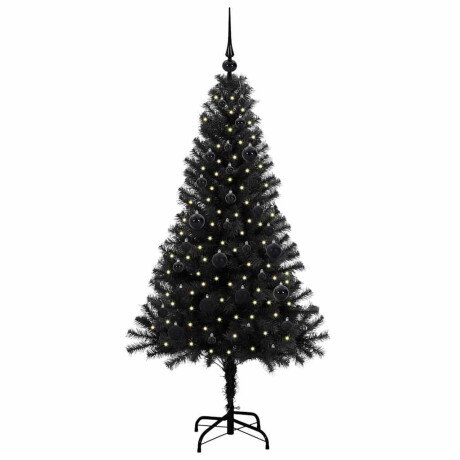 vidaXL Kerstboom met 150 LED met standaard Zwart 150 cm PVC afbeelding3 - 1