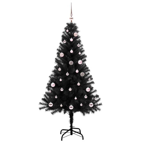 vidaXL Kerstboom met 150 LED met standaard Zwart 150 cm PVC afbeelding3 - 1