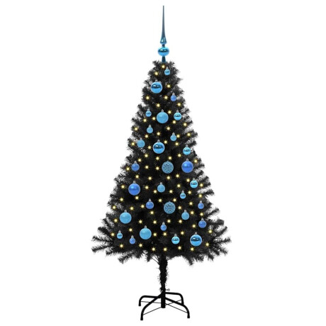 vidaXL Kerstboom met 150 LED met standaard Zwart 150 cm PVC afbeelding3 - 1