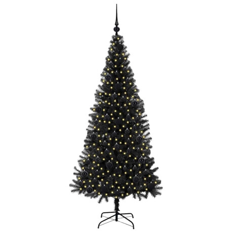 vidaXL Kerstboom met 300 LED met standaard Zwart 180 cm PVC afbeelding3 - 1