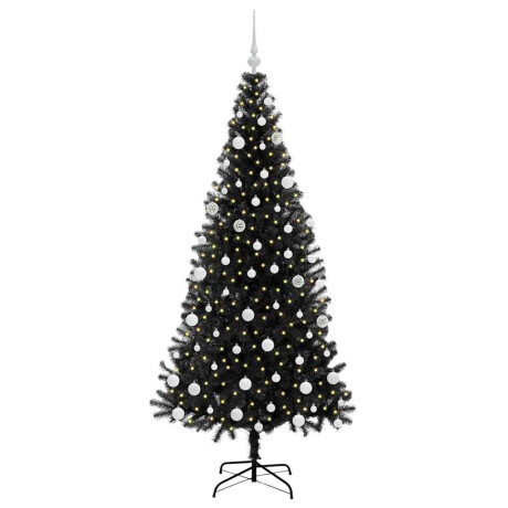 vidaXL Kerstboom met 300 LED met standaard Zwart 180 cm PVC afbeelding3 - 1