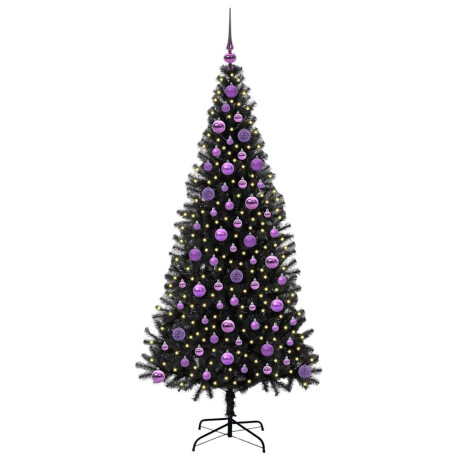 vidaXL Kerstboom met 300 LED met standaard Zwart 180 cm PVC afbeelding3 - 1