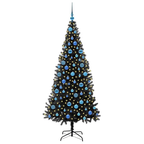 vidaXL Kerstboom met 300 LED met standaard Zwart 180 cm PVC afbeelding3 - 1
