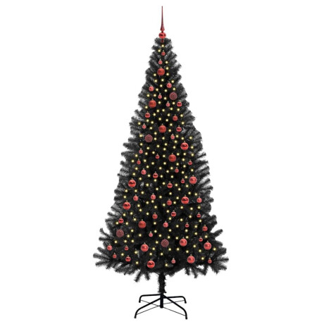 vidaXL Kerstboom met 300 LED met standaard Zwart 210 cm PVC afbeelding3 - 1