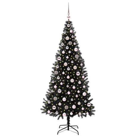vidaXL Kerstboom met 300 LED met standaard Zwart 210 cm PVC afbeelding3 - 1