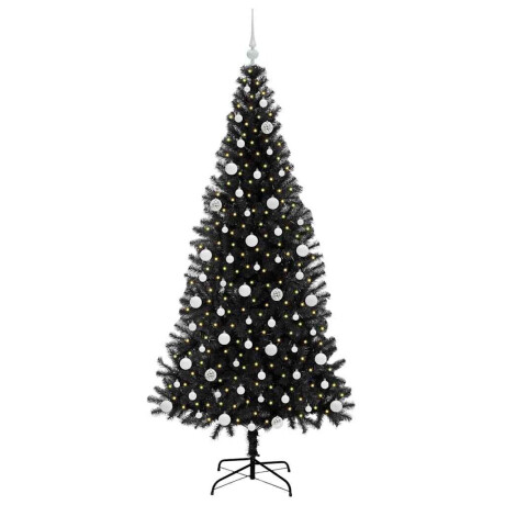 vidaXL Kerstboom met 300 LED met standaard Zwart 210 cm PVC afbeelding3 - 1