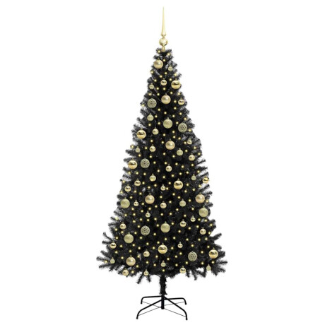 vidaXL Kerstboom met 300 LED met standaard Zwart 210 cm PVC afbeelding3 - 1