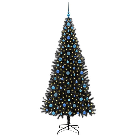 vidaXL Kerstboom met 300 LED met standaard Zwart 210 cm PVC afbeelding3 - 1