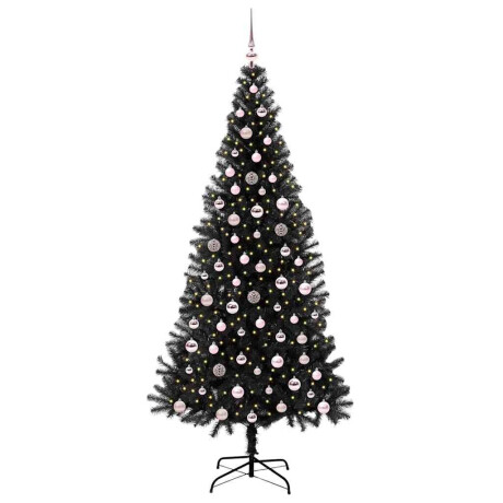 vidaXL Kerstboom met 300 LED met standaard Zwart 240 cm PVC afbeelding3 - 1