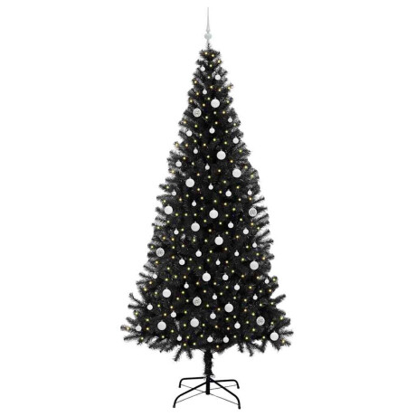 vidaXL Kerstboom met 300 LED met standaard Zwart 240 cm PVC afbeelding3 - 1