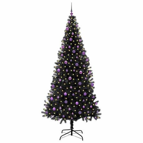 vidaXL Kerstboom met 300 LED met standaard Zwart 240 cm PVC afbeelding3 - 1