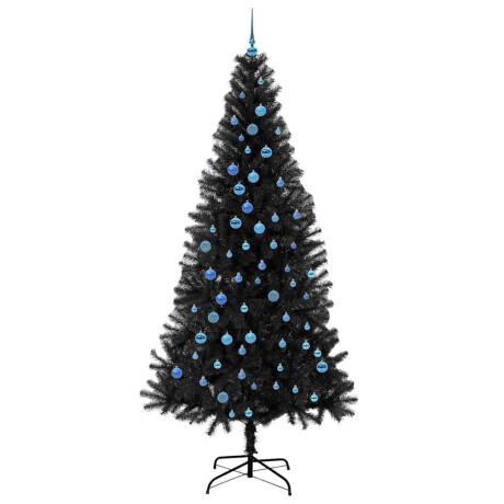 vidaXL Kerstboom met 300 LED met standaard Zwart 240 cm PVC afbeelding3 - 1
