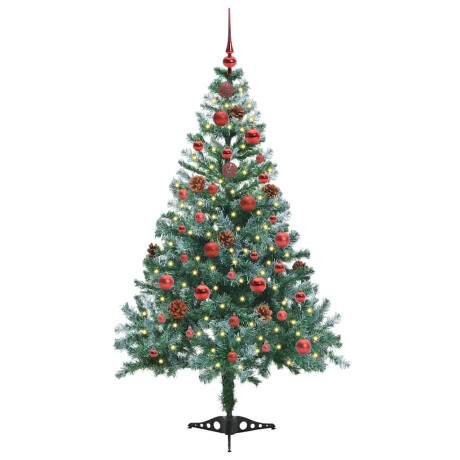 vidaXL Kunstkerstboom met 150 LED Groen 150 cm PVC en Staal afbeelding3 - 1