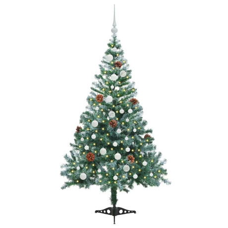 vidaXL Kunstkerstboom met 150 LED Groen 150 cm PVC en Staal afbeelding3 - 1