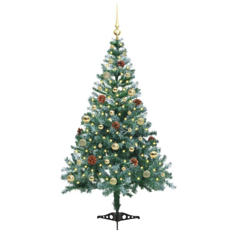 vidaXL Kunstkerstboom met 150 LED Groen 150 cm PVC en Staal afbeelding3 - 1