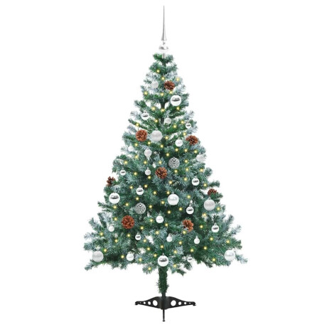vidaXL Kunstkerstboom met 150 LED Groen 150 cm PVC en Staal afbeelding3 - 1