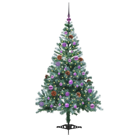 vidaXL Kunstkerstboom met 150 LED Groen 150 cm PVC en Staal afbeelding3 - 1