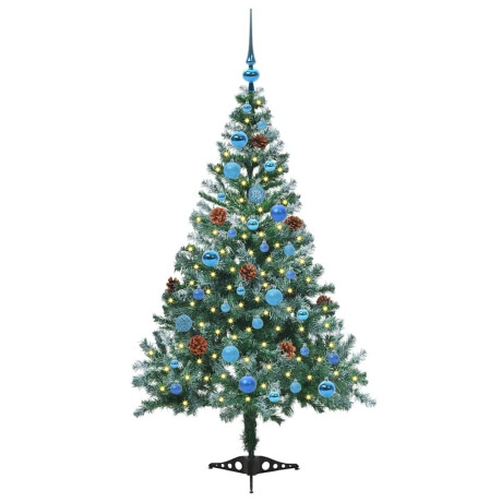 vidaXL Kunstkerstboom met 150 LED Groen 150 cm PVC en Staal afbeelding3 - 1