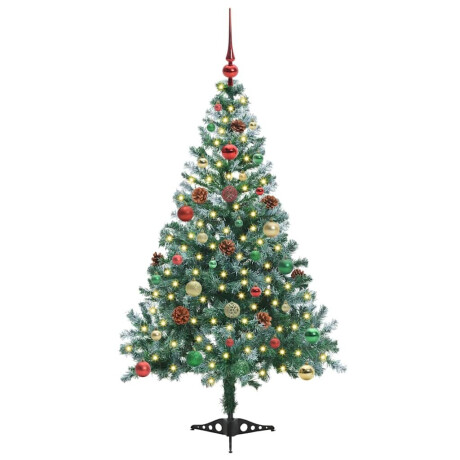 vidaXL Kunstkerstboom met 150 LED Groen 150 cm PVC en Staal afbeelding3 - 1