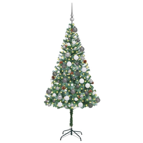 vidaXL Kunstkerstboom met decoratieve touwlichten Groen 180 cm PVC afbeelding3 - 1